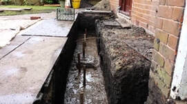 dug foundation for repairs